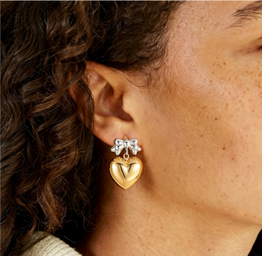 Ribbon Heart Earrings